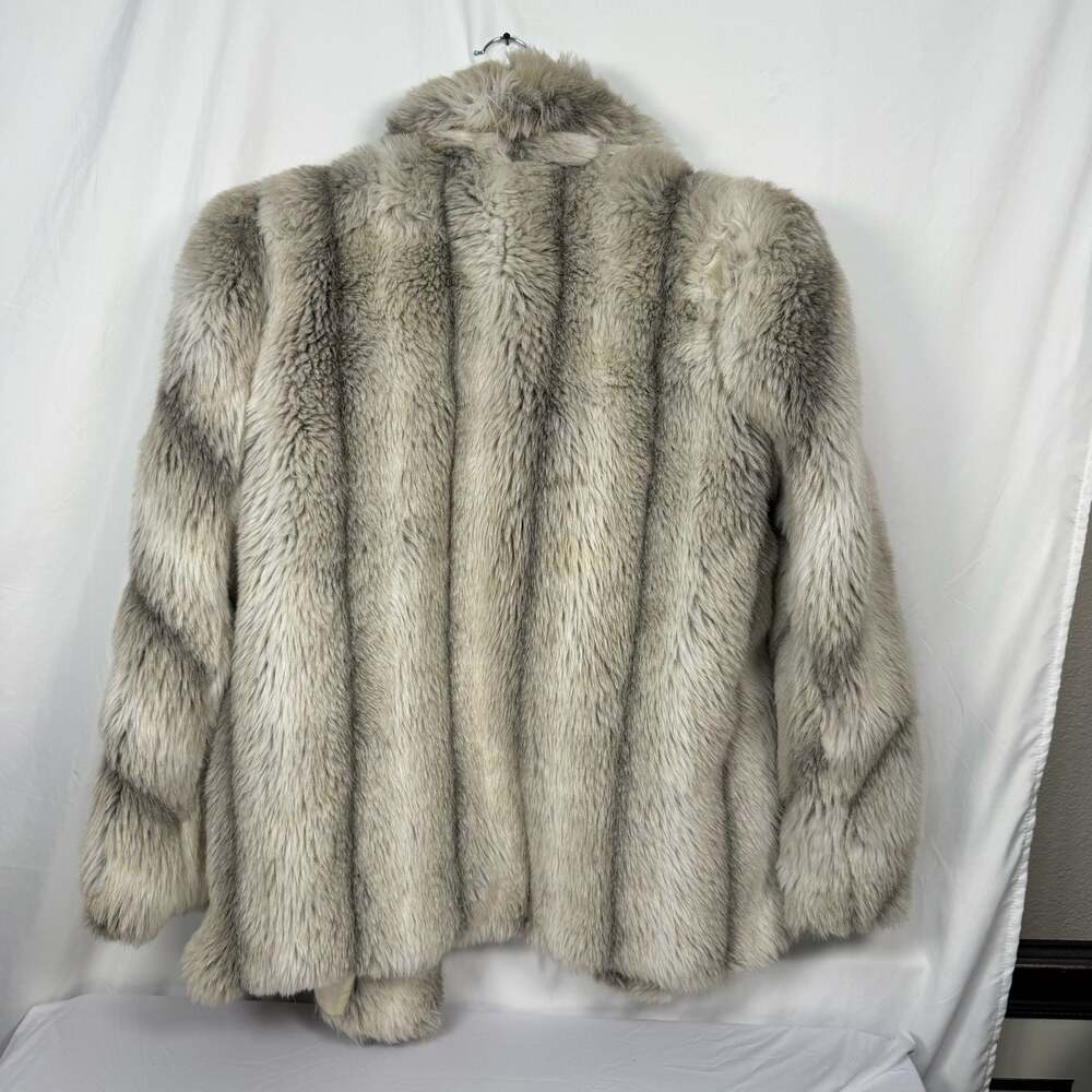 Vintage G. Caseratti Originals Gray Faux Fur Coat Women's Size Large USA Large - Picture 5 of 9